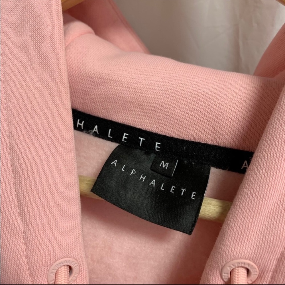 Alphalete Pink Cropped Hoodie Medium - Picture 3 of 7